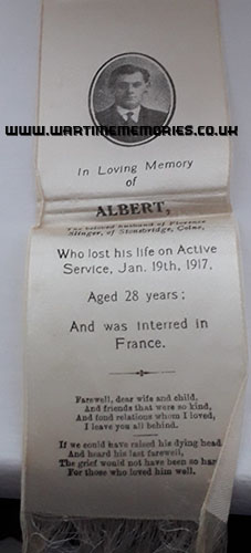 Memorial bookmark